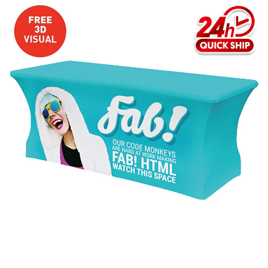 Stretch Table Cover (Full-Color Dye Sublimation, Full Bleed)