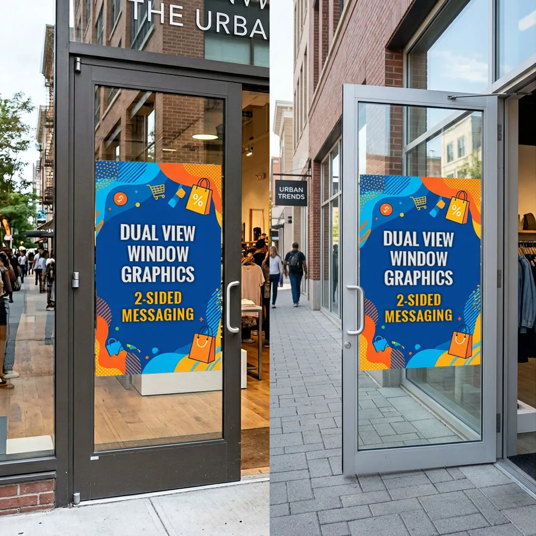 Custom 2-Sided (Dual View) Window Graphic $4.99/ft²